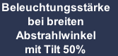 Beleuchtungsstärke 
bei breiten 
Abstrahlwinkel 
mit Tilt 50%
